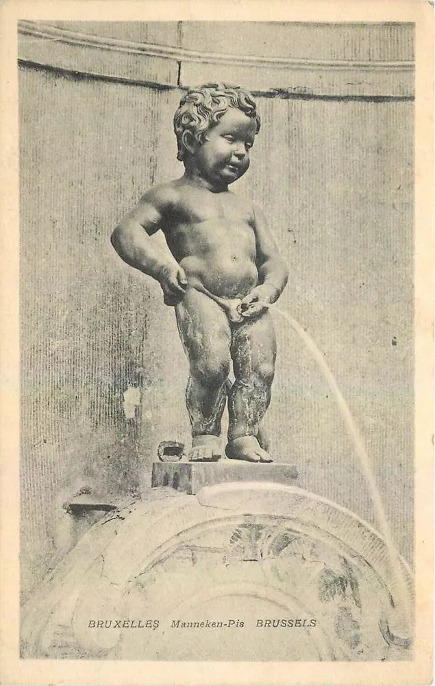 Manneken-Pis — Bruxelas — editor desconhecido, número de série não visível - Frente