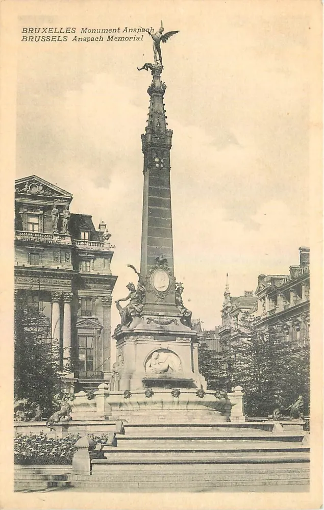 Bruxelas - Monumento Anspach - editor não visível - Frente