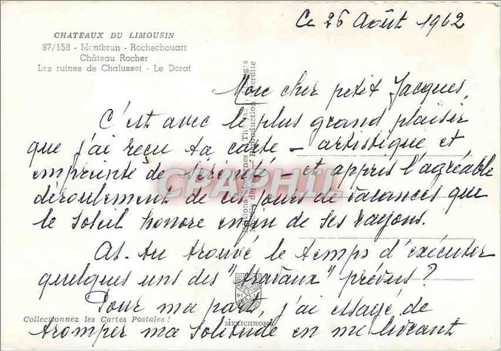 Castelli del Limousin — IRIS 87/158 — editore IRIS - Verso