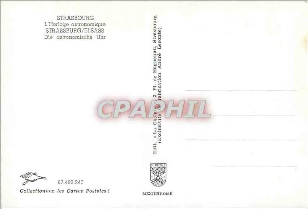 Estrasburgo — A Relógio Astronômico — Editor IRIS - Verso