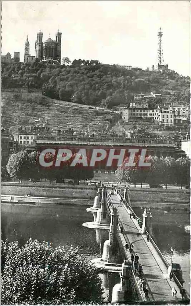 Lyon — Ponte do Palácio de Justiça e Fourvière — Editor TROLLIER e Filhos - Frente