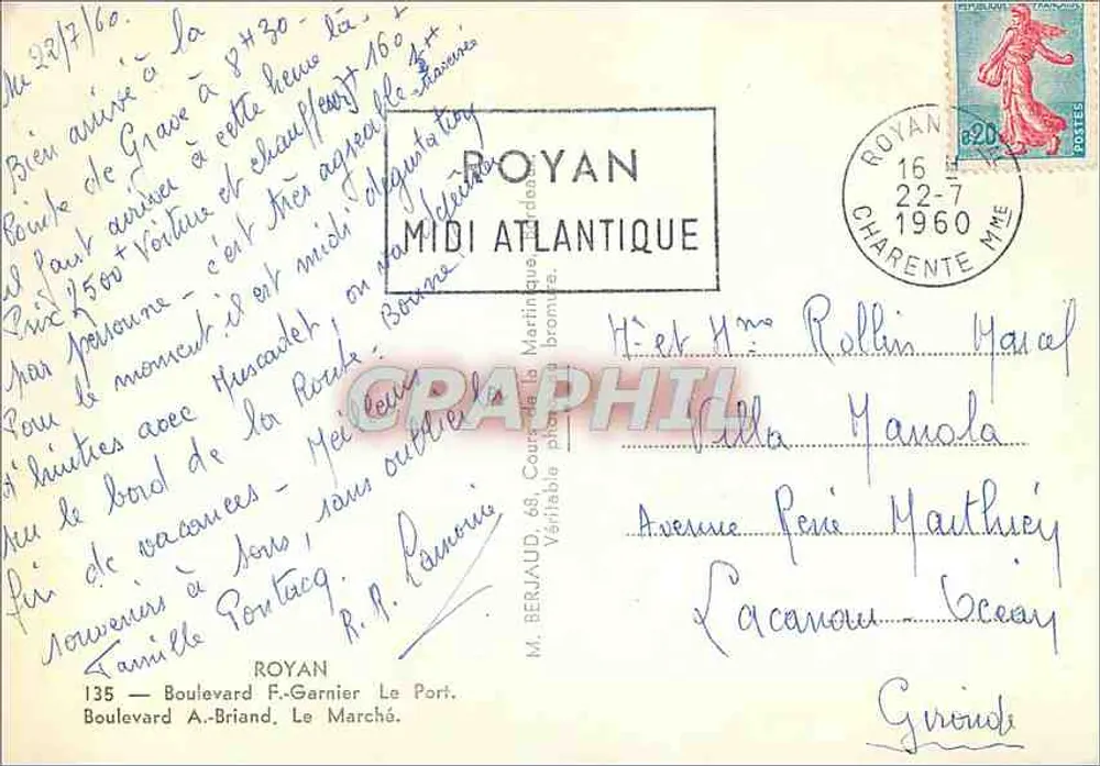 Royan — Lembrete de Royan — Tito - Verso