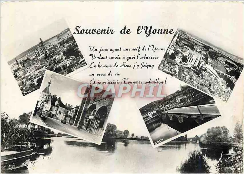 Souvenir da Yonne — vista panorâmica de Sens e da Yonne — editor anônimo - Frente