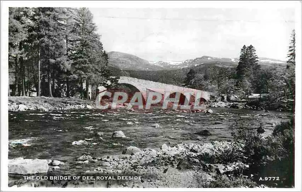 Stary most nad rzeką Dee, Royal Deeside — Graphphil, seria A.9772 - Awers