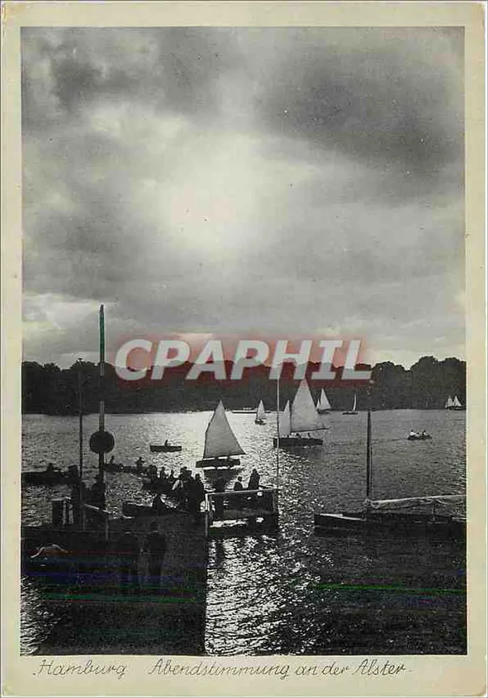 Hamburg — Wieczorne oświetlenie na Alster — Wagner, Hamburg 11 - Awers