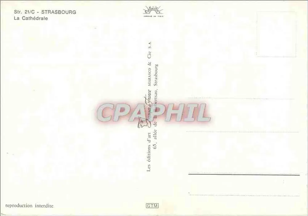 Strasburg — Katedra — wydawnictwo artystyczne Maracco & Cie S.A. - Rewers