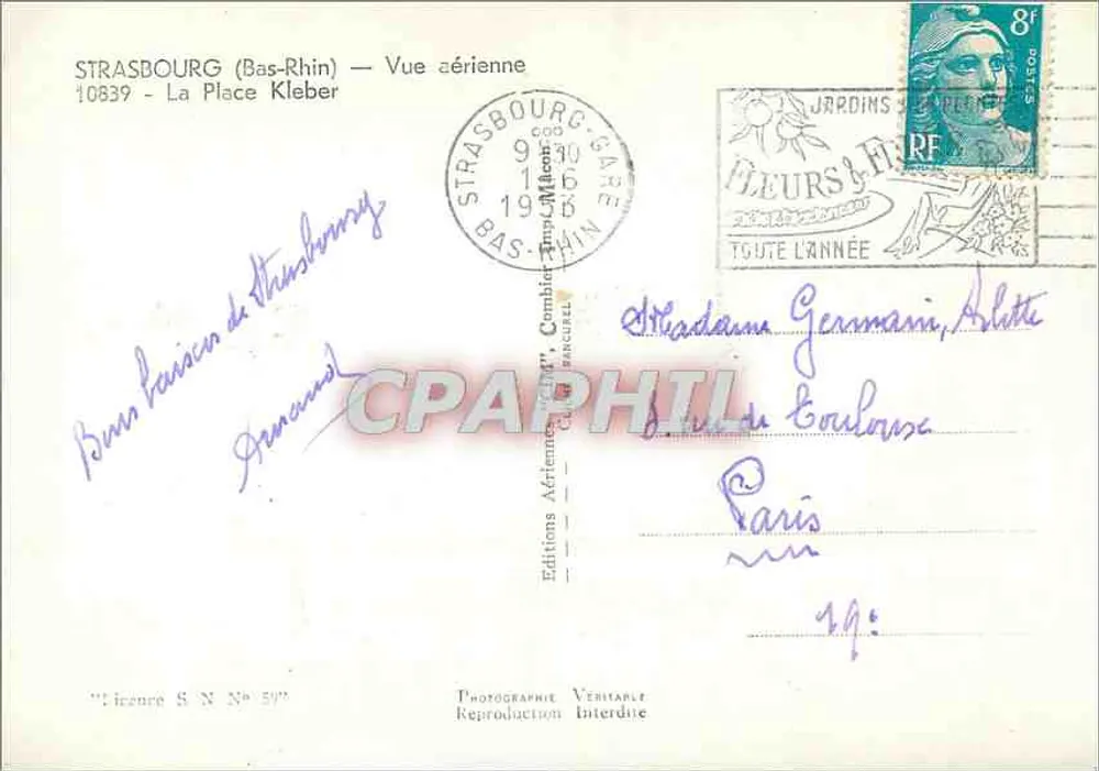 Strasbourg (Bas-Rhin) — Luftaufnahme — Place Kleber — Aériennes Editions SN N° 59 - Rückseite