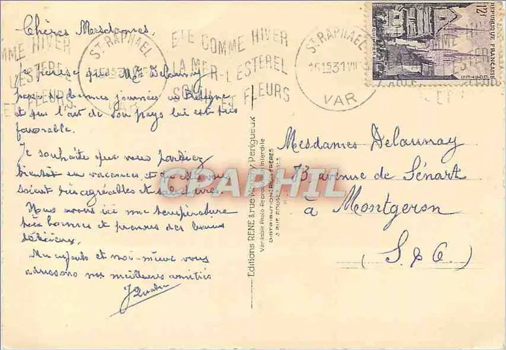 Saint-Raphaël - Var : Passeio em Santa Lucia — Rène 869 - Verso