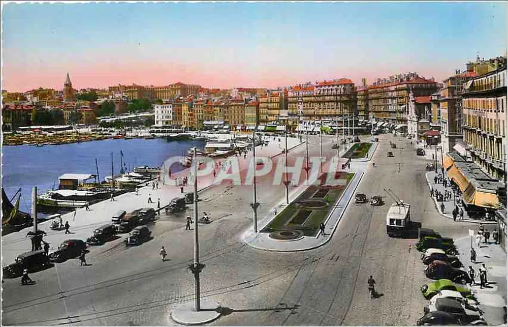 Vista do porto de Marselha — Calçadão dos Belgas — A. Tardy, editor - Frente