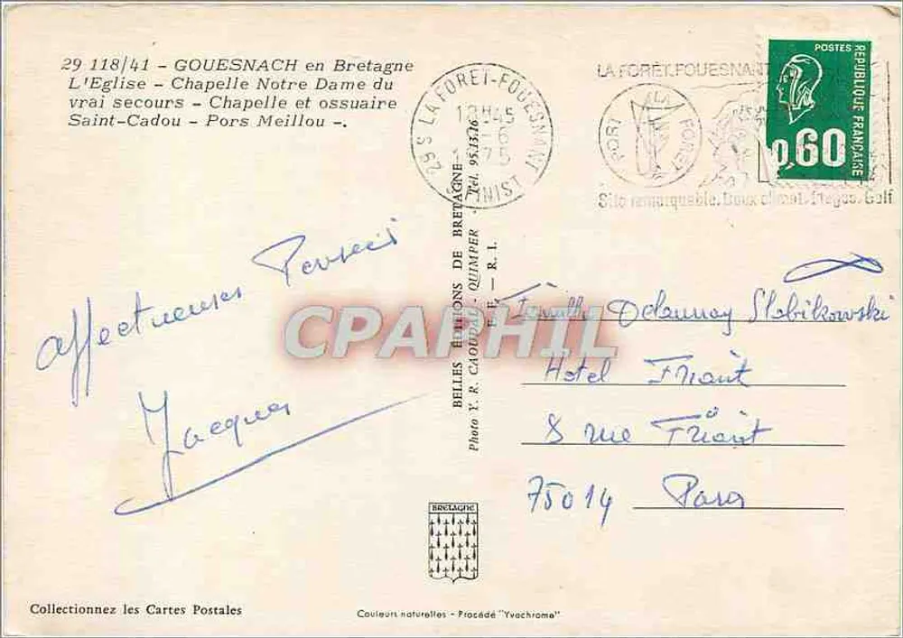 Gouesnach — on the banks of the Odet — publisher Belles Éditions de Bretagne, n° 29 118/41 - Back