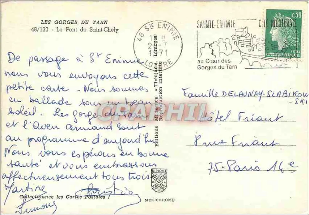 As Gorges do Tarn — O Ponte de Saint-Chely — Éditions Iris - Verso