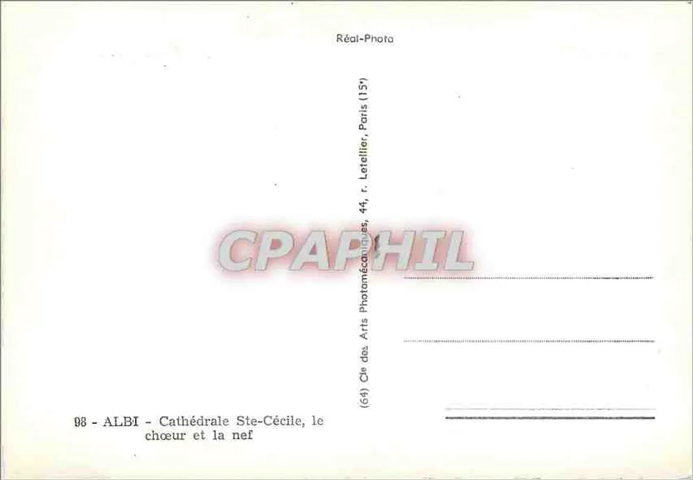 Albi - Cathédrale Ste-Cécile, le chœur et la nef — Réal-Photo - Verso