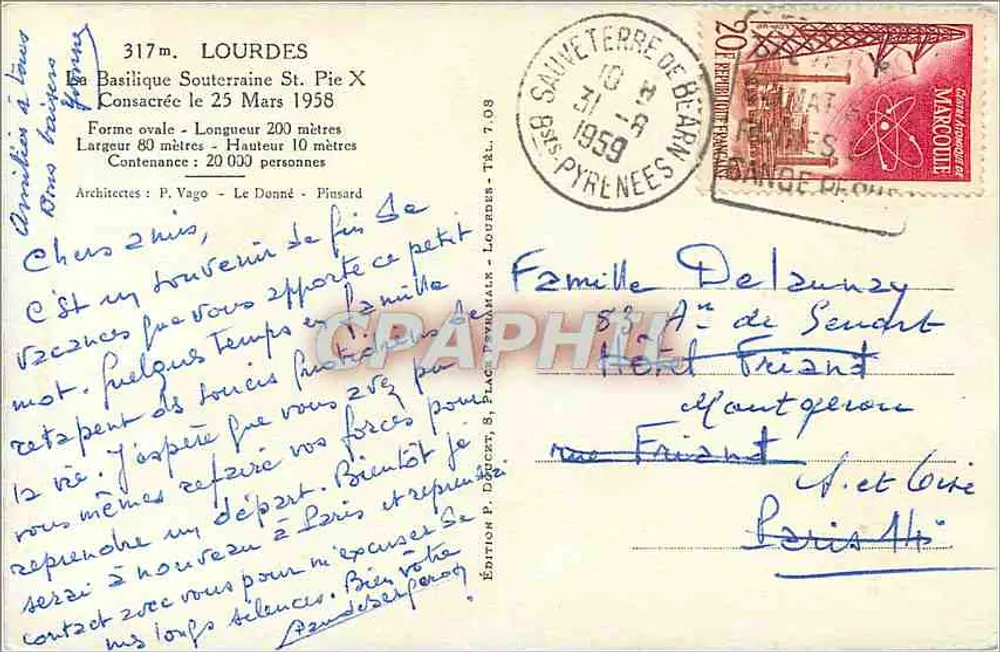 A Basílica Subterrânea São Pio X — Lourdes — Edição P. Ducocet - Verso