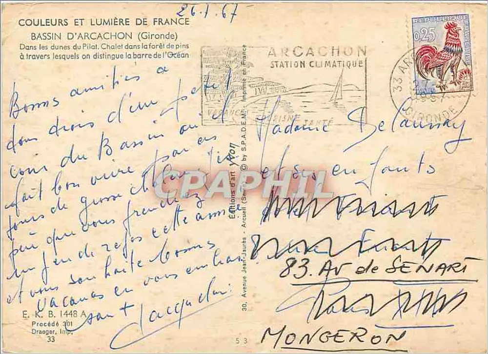 Bassin d'Arcachon — Chalet na floresta de pinheiros — Éditions J. Art, Arcachon - Verso