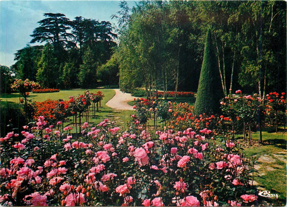 Orléans (Loiret) — O Parque Floral da Fonte — 'Uma rosaleda' — Impressor Combier - Frente