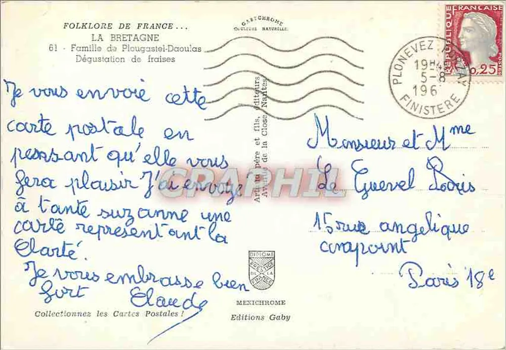 Famille de Plougaouet-Daoulas — Dégustation de fraises — Éditions Gaby - Verso