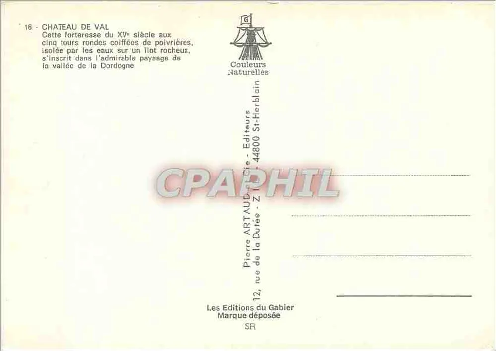 Castelo de Val — Século XV — Éditions Artaud - Verso