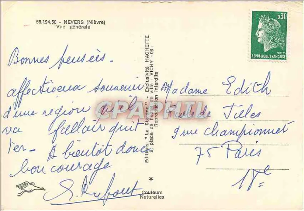 Nevers — Vista geral — A Garça - Verso