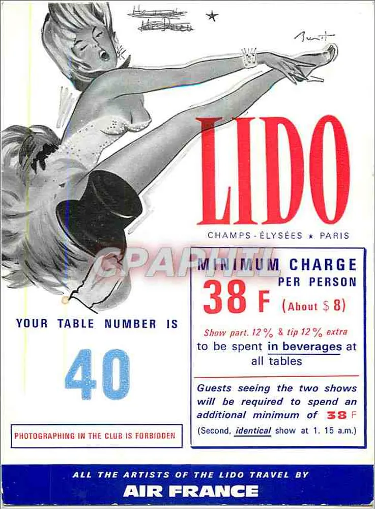 Lido — Champs-Élysées, Paris — editor Air France, n° de série 40 - Frente