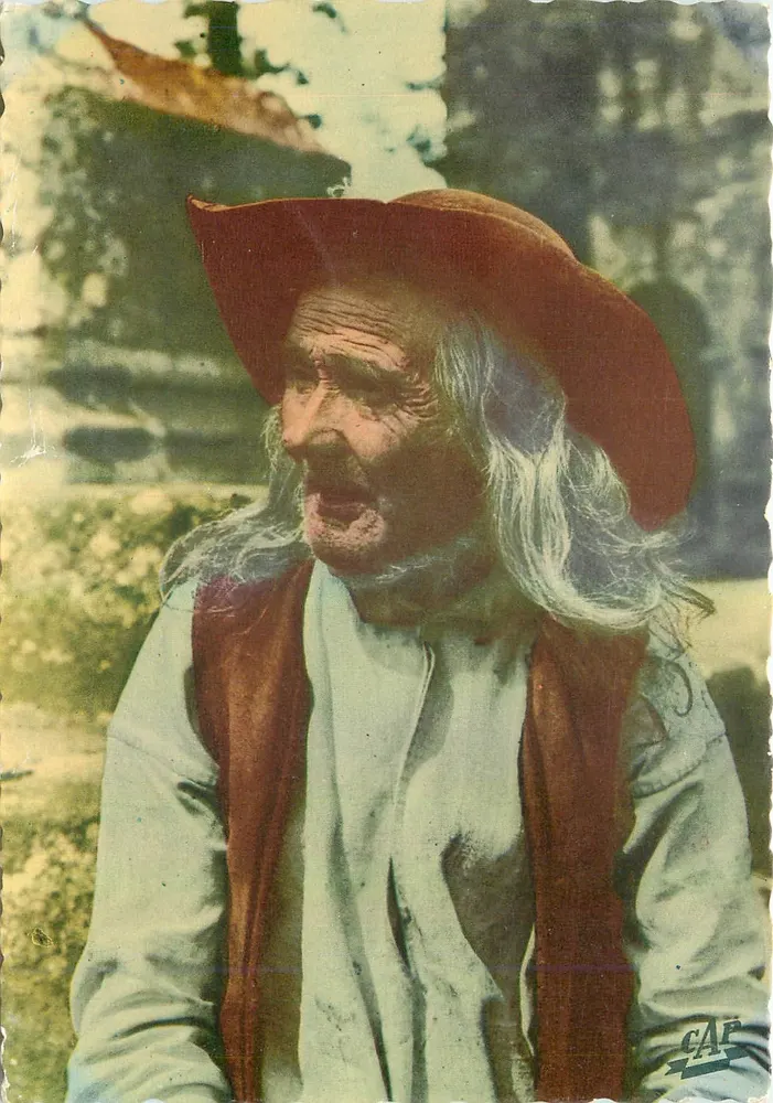 Vieillard de Plomodiern — Scènes e Tipos Bretões — Cie des Arts Photomécaniques, Paris-Strasbourg - Frente