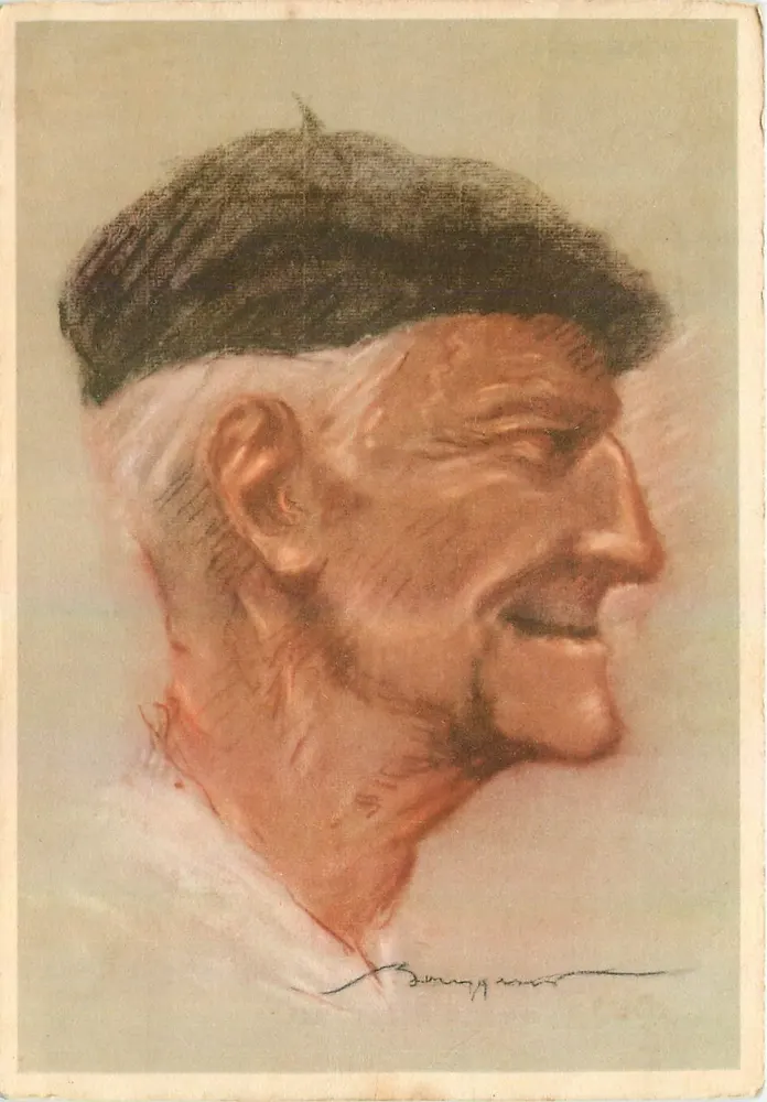 Retrato de homem idoso — Basco — Edições P. P. Ozanne, n° 1072 - Frente
