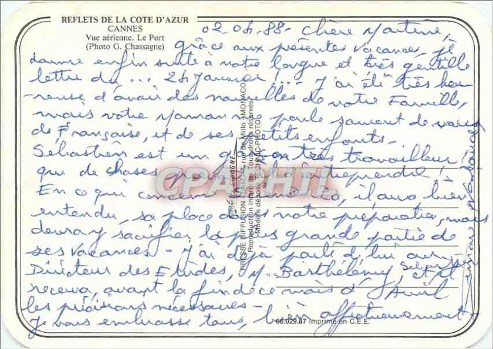 Cannes — Widok z lotu nad portem — REFLETS DE LA CÔTE D'AZUR - Rewers