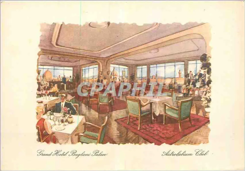 Grand Hôtel Baglioni Palace — Astrolabium Club — éditeur Saiga Già B. & G. Genova - Recto