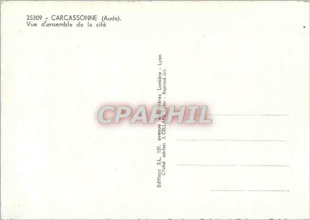 Carcassonne (Aude) — Vista geral da cidade — Éditions Lumières, Lyon - Verso