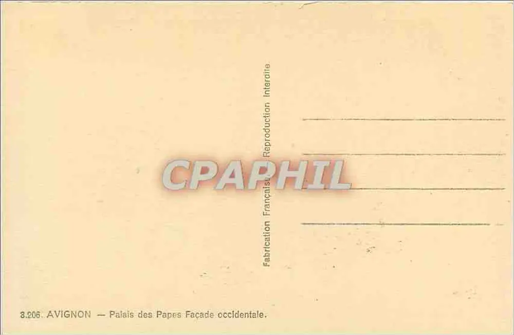 Avignon — Palácio dos Papas — Fachada ocidental — 3.206 - Verso