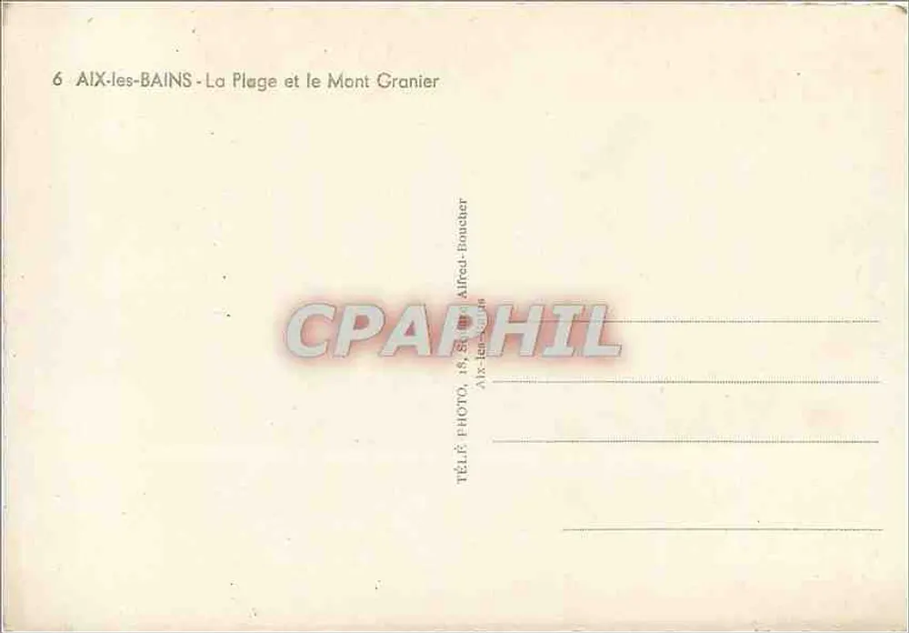 Aix-les-Bains - La Playa y el Mont Granier — TélÉ Photo, 18, Aix-les-Bains - Reverso