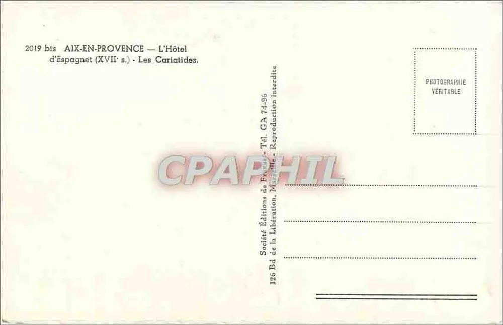 Aix-en-Provence — O Hotel d'Espagnet (século XVII) — Les Cariatides — Rymer - Verso
