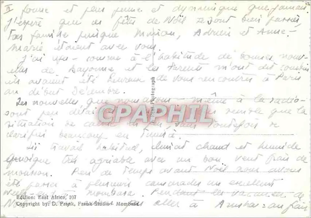 अफ्रीकी तट पर पूर्ण चांद — ईस्ट अफ्रीका एडिशन, 107 — डी. फ्रैंक स्टूडियो, मॉम्बासा - पीछे