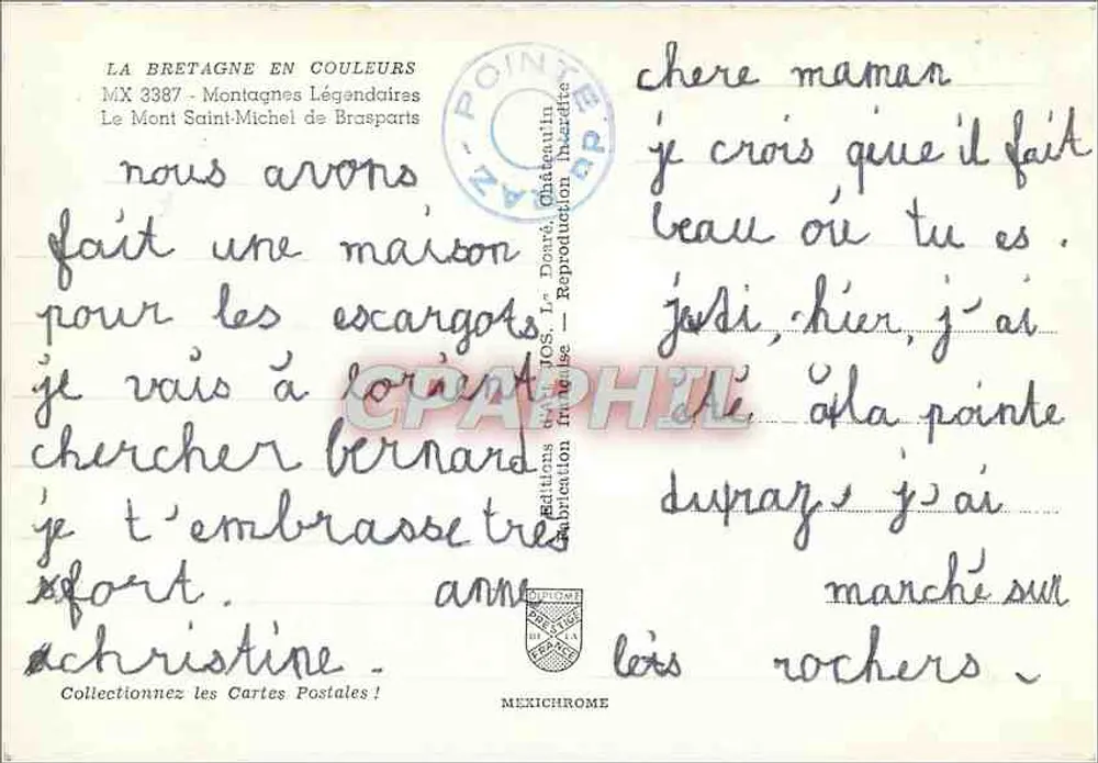 Mont Saint-Michel de Brasparts — Bretagne — Editions du TOS, Châteaulin - Rückseite