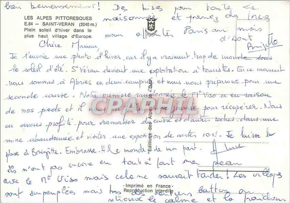 Saint-Véran — alpisch dorp met sneeuw — Éditions des Alpes - Achterkant