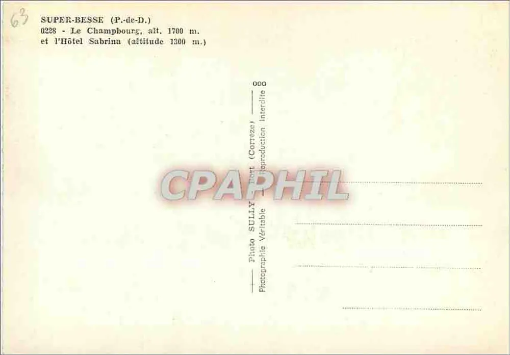Super-Besse (P.-de-D.) — Le Champbourgo und das Hotel Sabrina — Photo Sully - Rückseite