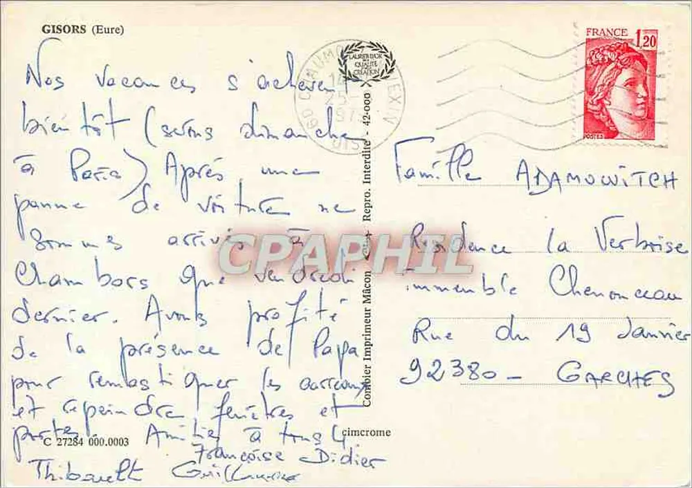 Gisors — Vista geral, a igreja, a torre Saint-Thomas, os jardins e a entrada do castelo — Cimy - Verso
