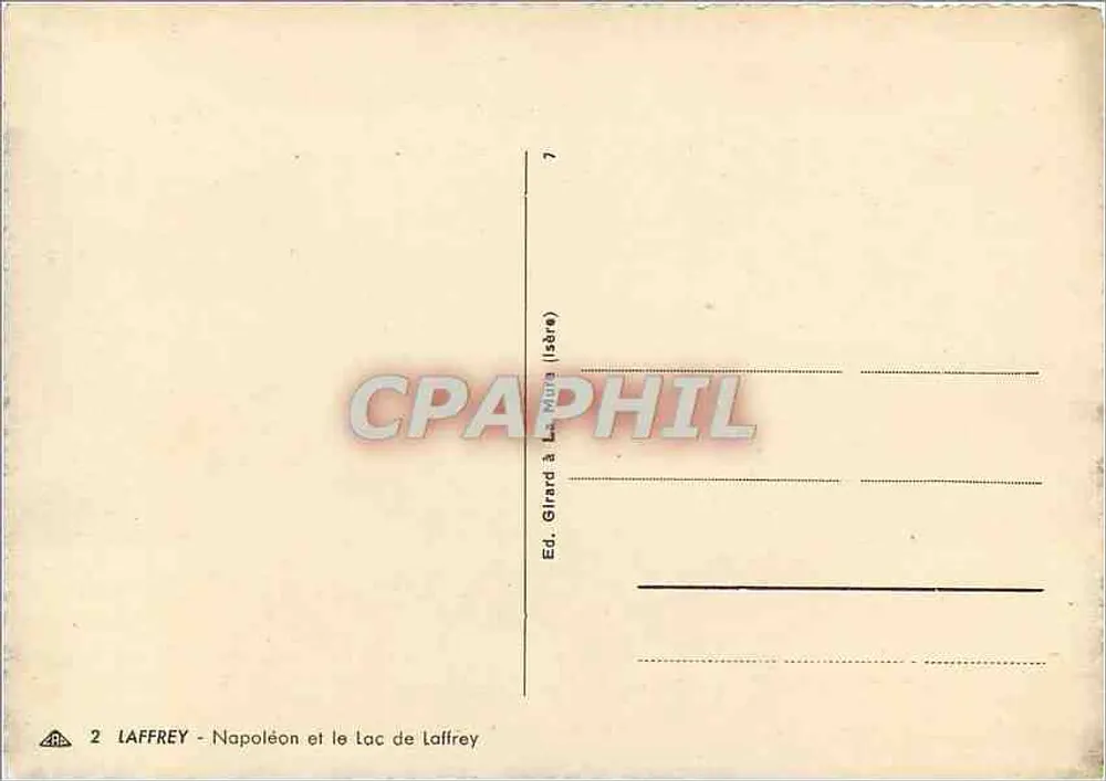 Laffrey - Napoleon en het meer van Laffrey — Ed. Girard te La Mûra (Isère) - Achterkant