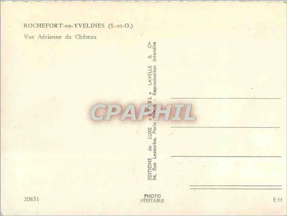 Rochefort-en-Yvelines — Luftbild des Schlosses — Estel - Rückseite