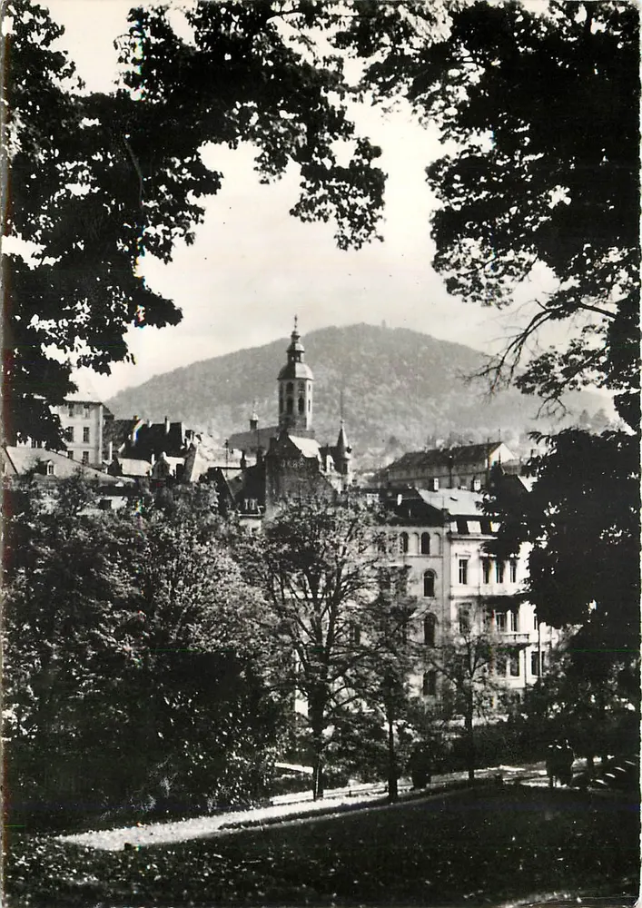 Baden-Baden — Ansicht der Kathedrale und des « Merkur » — Édition du Tréillis - Vorderseite