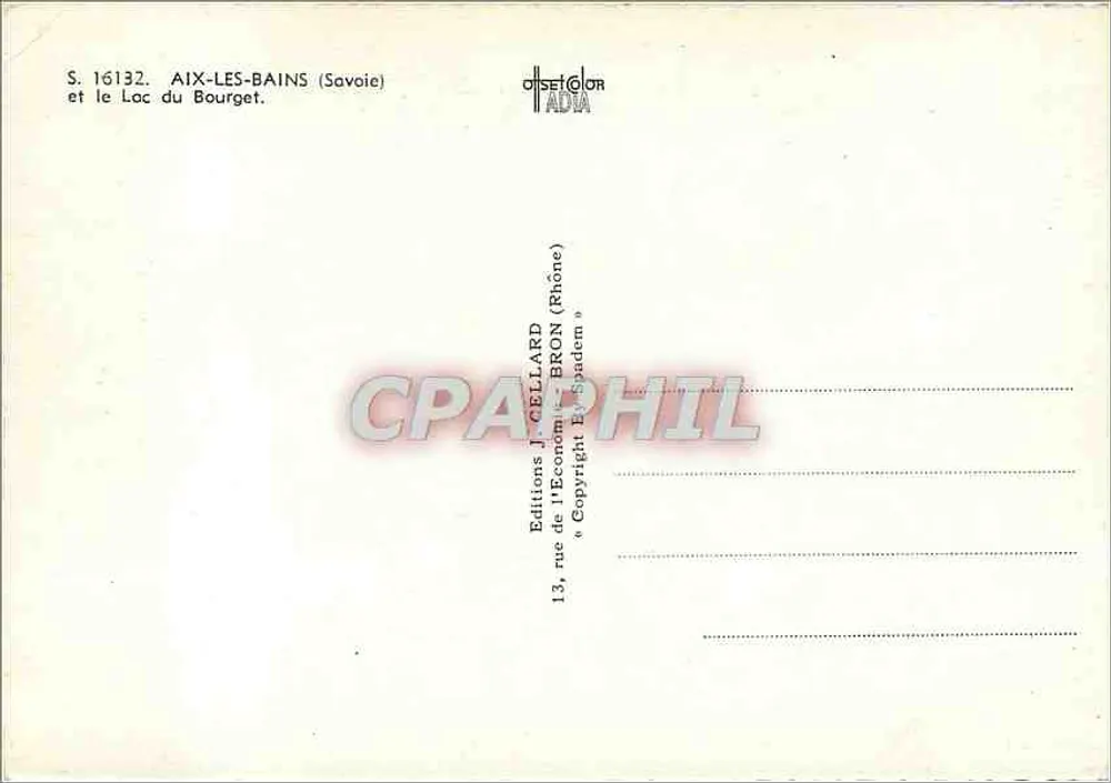 Aix-les-Bains — Lago del Bourget — Uitgever J. Cellard - Achterkant