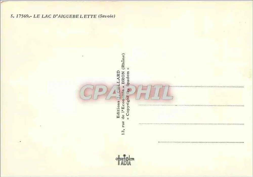 Lago de Aiguebelette — vista panorâmica e hotel — editor Editions J. Celllard - Verso