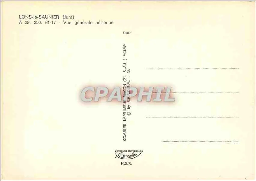 Lons-le-Saunier (Jura) — Allgemeine Luftaufnahme — Drucker Combier, Macon - Rückseite