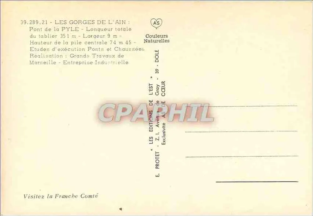 Pont de la Pyle — Die Schluchten der Ain — Editions AS - Rückseite
