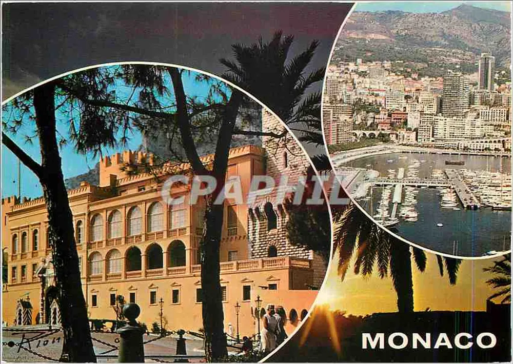 Monaco — Das Prinzenpalais, der Hafen — Verlag A. Ricon, 18, Ralberti Straße — 36/8.15 - Vorderseite