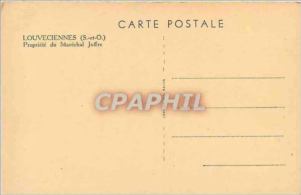 Louveciennes (S.-et-O.) — Propriété du Maréchal Joffre — éditeur C. Cittez - Verso