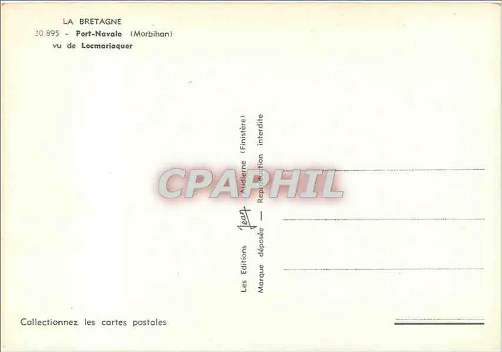 Port-Navalo (Morbihan) — vu de Locmariaquer — Les Éditions Aldiderme (Finistère) - Verso