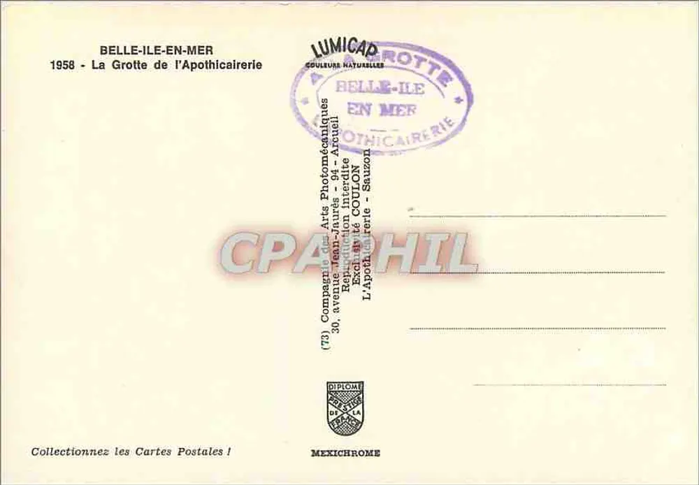 Belle-Île-en-Mer — Die Apothekerkaverne — LUMICAP - Rückseite