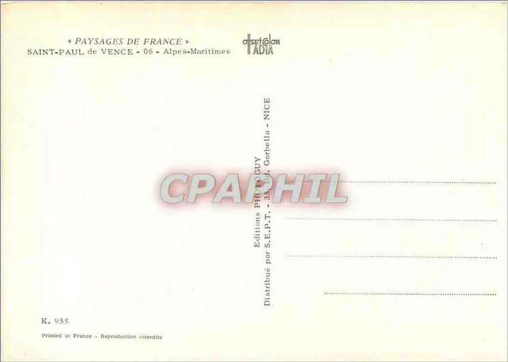 Saint-Paul-de-Vence — Landschaften Frankreichs — Editions S.E.P.T. - Nice - Rückseite