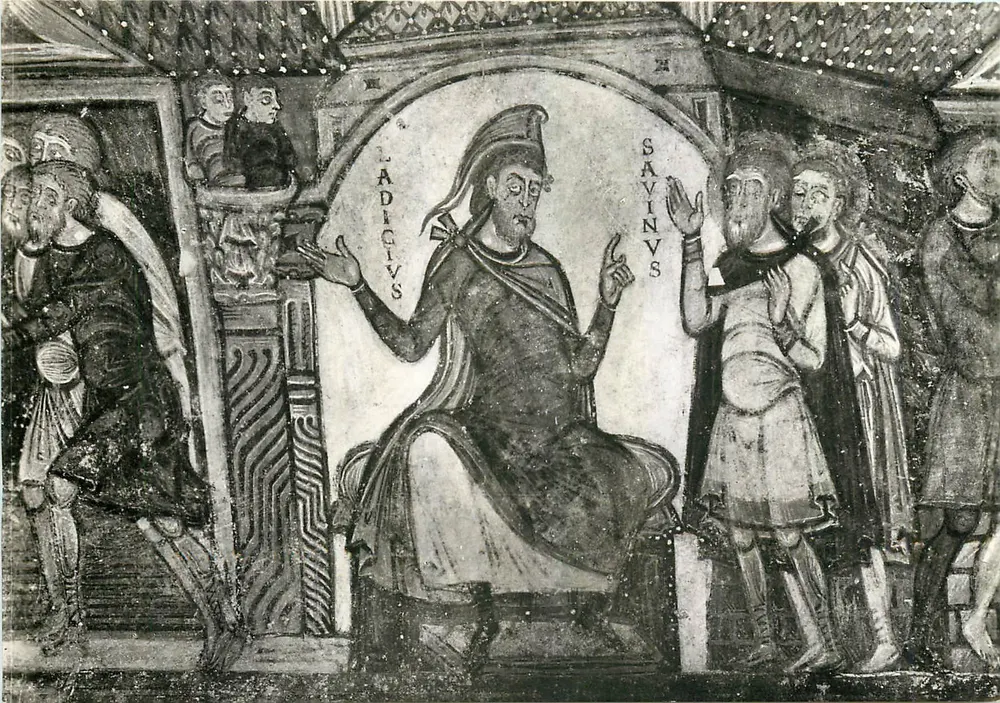 Saint-Savin-sur-Gartempe — Kirchenschiff, Wandmalerei des 11. Jahrhunderts — Service Commercial Monts Historiques Alexandre III - Paris - Vorderseite