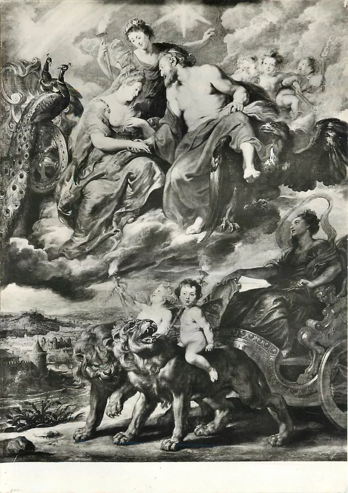Geschichte von Marie de' Medici — Erstes Treffen des Königs und Marie de' Medici in Lyon (9-12-1600) — Rubens Pierre Paul (1577-1640) - Vorderseite
